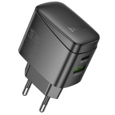 Мережевий зарядний пристрій (зарядка) Hoco CS61A Bright PD30W+QC3.0 (1USB-A/1C) - Black