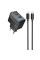 Мережевий зарядний пристрій (зарядка) Hoco CS73A Star Speed PD30W+QC3.0 (1USB-A/1C) + кабель Type-C to Lightning - Midnight Black - фото