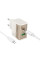 Мережевий зарядний пристрій (зарядка) Hoco CS73A Star Speed PD30W+QC3.0 (1USB-A/1C) + кабель Type-C to Lightning - White - фото