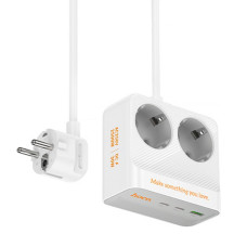 Удлинитель Hoco AC27 Descanso (PD30W/2C/1A/2xSocket) (2m) - White