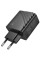 Мережевий зарядний пристрій (зарядка) Hoco N57 Full PD20W with retractable cable Type-C (2USB-C) - Black - фото