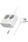 Удлинитель Hoco AC28 Descanso (PD45W/1C/3A/2xSocket) (2m) - White - фото