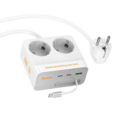 Подовжувач Hoco AC28 Descanso (PD45W/1C/3A/2xSocket) (2m) - White
