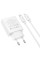 Сетевое зарядное устройство (зарядка) Hoco C142A Direct PD20W+QC3.0 (1USB-A/1C) + кабель Type-C to Lightning - White - фото