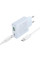 Мережевий зарядний пристрій (зарядка) Hoco C142A Direct PD20W+QC3.0 (1USB-A/1C) + кабель Type-C to Type-C - Blue - фото
