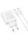 Мережевий зарядний пристрій (зарядка) Hoco C142A Direct PD20W+QC3.0 (1USB-A/1C) + кабель Type-C to Type-C - White - фото