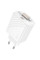 Мережевий зарядний пристрій (зарядка) Hoco N57 Full PD20W with retractable cable Type-C (2USB-C) - White - фото