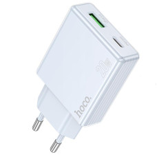 Мережевий зарядний пристрій (зарядка) Hoco C142A Direct PD20W+QC3.0 (1USB-A/1C) - Blue