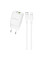 Мережевий зарядний пристрій (зарядка) Borofone BN14 Royal PD30W+QC3.0 (1USB-A/1C) + кабель Type-C to Lightning - White - фото