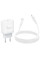 Мережевий зарядний пристрій (зарядка) Borofone BA99A Breeze PD20W (1USB-C) + кабель Type-C to Lightning - White - фото