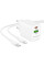 Сетевое зарядное устройство (зарядка) Borofone BN27 Fuente PD20W+QC3.0 (1USB-A/1C) + кабель Type-C to Lightning - White - фото