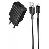 Сетевое зарядное устройство (зарядка) Borofone BAS71A Source 10.5W (1USB-A) + кабель USB to Lightning - Black