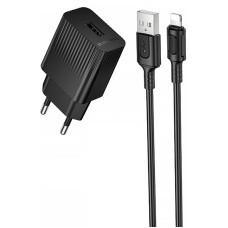 Сетевое зарядное устройство (зарядка) Borofone BAS71A Source 10.5W (1USB-A) + кабель USB to Lightning - Black