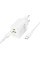 Мережевий зарядний пристрій (зарядка) Borofone BN29 Fuente PD30W+QC3.0 (1USB-A/1C) + кабель Type-C to Type-C - White - фото