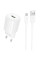Сетевое зарядное устройство Borofone BA102A Pudding QC3.0 (1USB-A) + кабель USB to MicroUSB - White - фото