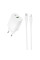 Мережевий зарядний пристрій Borofone BAS76A Source PD30W+QC3.0 (1USB-A/1C) + кабель Type-C to Lightning White - фото