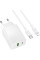 Мережевий зарядний пристрій Borofone BAS76A Source PD30W+QC3.0 (1USB-A/1C) + кабель Type-C to Lightning White - фото