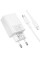 Сетевое зарядное устройство Borofone BAS73A Source PD20W (1USB-C) + кабель Type-C to Lightning - White - фото