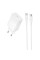 Сетевое зарядное устройство Borofone BAS73A Source PD20W (1USB-C) + кабель Type-C to Type-C - White - фото