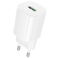 Сетевое зарядное устройство Borofone BA102A Pudding QC3.0 (1USB-A) White