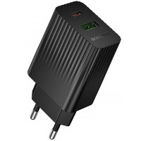 Сетевое зарядное устройство Borofone BAS76A Source PD30W+QC3.0 (1USB-A/1C) - Black