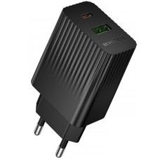 Сетевое зарядное устройство Borofone BAS76A Source PD30W+QC3.0 (1USB-A/1C) - Black