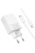 Сетевое зарядное устройство Borofone BAS75A Source PD30W (1USB-C) + кабель Type-C to Type-C - White - фото