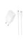 Сетевое зарядное устройство Borofone BAS75A Source PD30W (1USB-C) + кабель Type-C to Type-C - White - фото