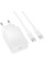 Сетевое зарядное устройство Borofone BAS75A Source PD30W (1USB-C) + кабель Type-C to Type-C - White - фото