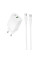 Сетевое зарядное устройство Borofone BAS76A Source PD30W+QC3.0 (1USB-A/1C) + кабель Type-C to Type-C - White - фото