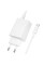 Сетевое зарядное устройство Borofone BAS76A Source PD30W+QC3.0 (1USB-A/1C) + кабель Type-C to Type-C - White - фото