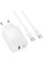 Сетевое зарядное устройство Borofone BAS76A Source PD30W+QC3.0 (1USB-A/1C) + кабель Type-C to Type-C - White - фото