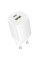 Сетевое зарядное устройство Borofone BA104A Pudding PD20W+QC3.0 (1USB-A/1C) - White - фото