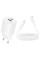 Мережевий зарядний пристрій Borofone BA104A Pudding PD20W+QC3.0 (1USB-A/1C) + кабель Type-C to Lightning - White - фото