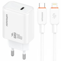 Сетевое зарядное устройство Amaya E76D PD30W (1USB-C) + кабель Type-C to Lightning - White