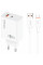 Сетевое зарядное устройство Amaya E72D PD67W+QC3.0 (1USB-A/1C) + кабель USB to Type-C White - фото