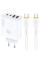 Сетевое зарядное устройство Amaya E101F PD65W+QC3.0 GaN (2USB-A/2C) + кабель Type-C to Type-C - White - фото
