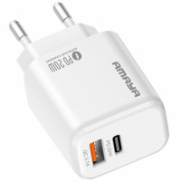 Мережевий зарядний пристрій Amaya E43D PD20W (1USB-A/1C) - White