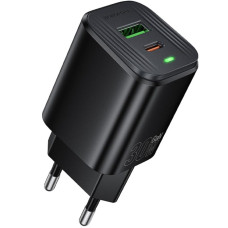 Мережевий зарядний пристрій Borofone BAS85A Star PD30W+QC3.0 (1USB-A/1C) - Black
