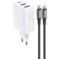 Сетевое зарядное устройство Acefast A17 PD65W GaN (1USB-A/1C/1HDMI) + кабель Type-C to Type-C White