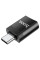 Переходник Hoco UA17 Type-C Male to USB Female USB3.0 - Черный - фото
