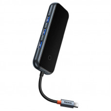 Перехідник Baseus Hub AcmeJoy 4-Port Type-C (USB3.0*3+Type-C PD&Data*1) (WKJZ) - Dark Gray