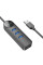 Переходник Borofone DH6 Erudite 4in1 Gigabit Ethernet (USB to USB3.0*3+RJ45) (0.2m) - Black - фото