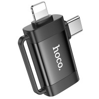 Adattatore Hoco UA31F OTG 2in1 Lightning male/Type-C male to USB female - Black