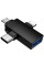 Переходник Borofone BV26D 3in1 Lightning male/Type-C male/Micro male to USB2.0 female - Black - фото