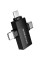 Переходник Borofone BV26D 3in1 Lightning male/Type-C male/Micro male to USB2.0 female - Black - фото