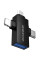 Переходник Borofone BV26D 3in1 Lightning male/Type-C male/Micro male to USB2.0 female - Black - фото