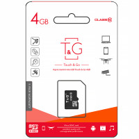 Карта пам'яті T&G microSDHC Class 10 - 4GB (без адаптера) - Чорний