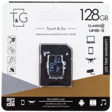 Карта пам'яті T&G (UHS-3) microSDHC Class 10 - 128GB (з адаптером) Чорний