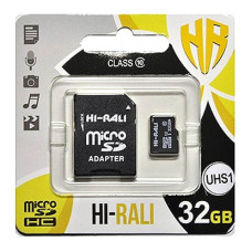 Карта пам'яті Hi-Rali (UHS-1) microSDHC Class 10 - 32GB (з адаптером) Чорний